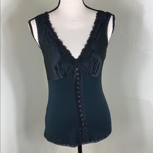 Express black tank top with lace detail size M